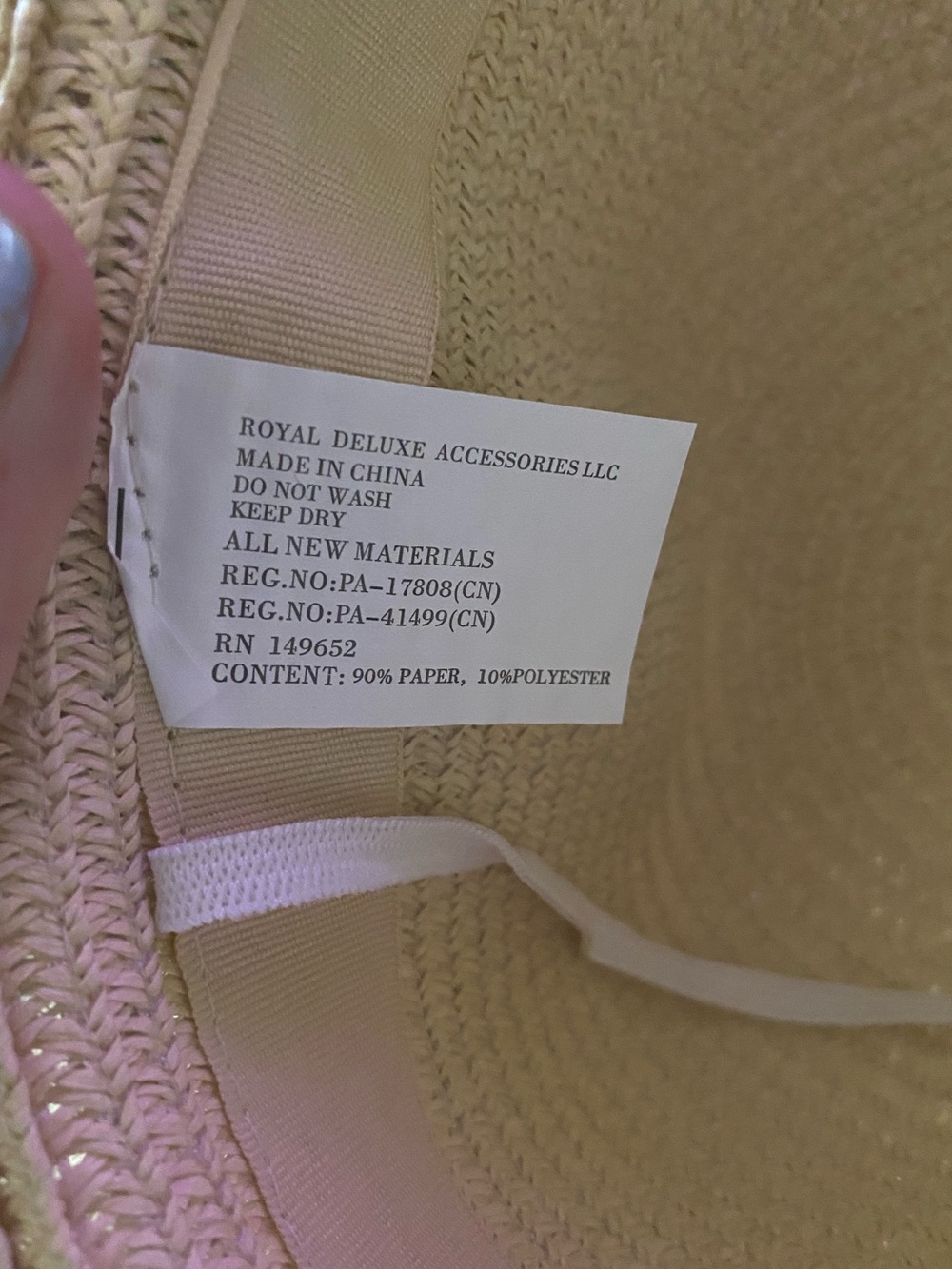 Women’s Wide Brim Floral Accent Straw/Sun Hats Cream OR White  NWT - Picture 4 of 4